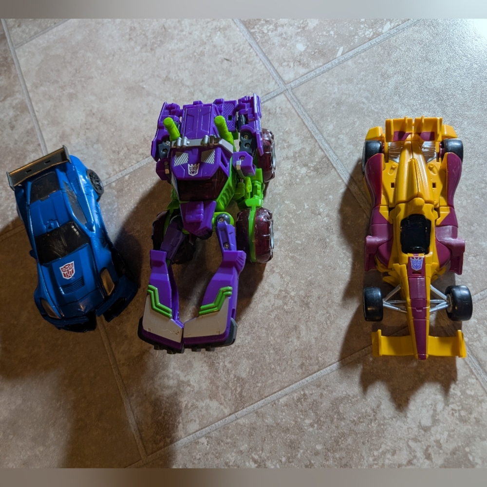 Lot Of 3 Transformers, Cybertron,Combiner Wars Dragstrip,Dark Of Moon